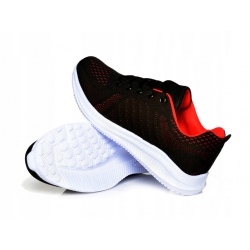 Buty sportowe ADIDASY lekkie piankowe CZARNE/CZERWONE