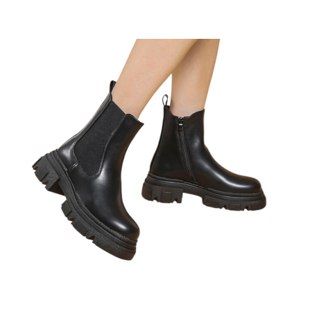 BOTKI DAMSKIE PÓŁBUTY CZARNE SZTYBLETY JGGI
