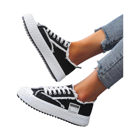 Trampki Damskie Buty Sportowe Czarne Imge